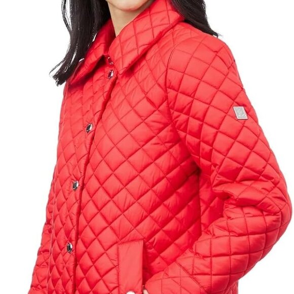 NWT Anne Klein Women’s Red Quilted Snap-Front Jacket – Size S - Picture 13 of 16